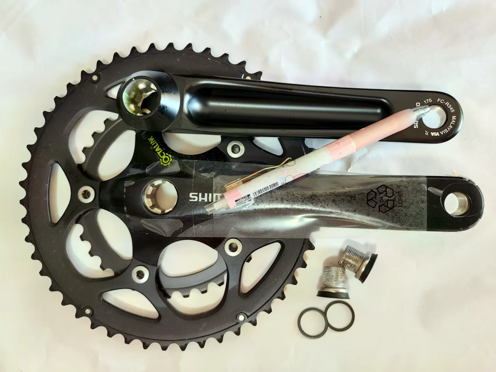 

for Shimano Road bike FC-R345 Crankset BCD110 50T/34T Double Chainring 175mm 9 speed Crank Octalink