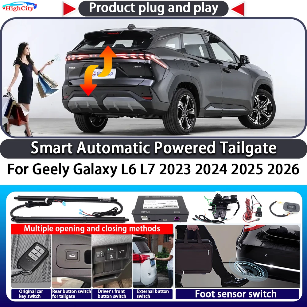 For Geely Galaxy L6 L7 2023 2024 2025 2026 OEM Smart Automatic Powered Tailgate Key Trunk Lift Close Kit Electric Power Tailgate