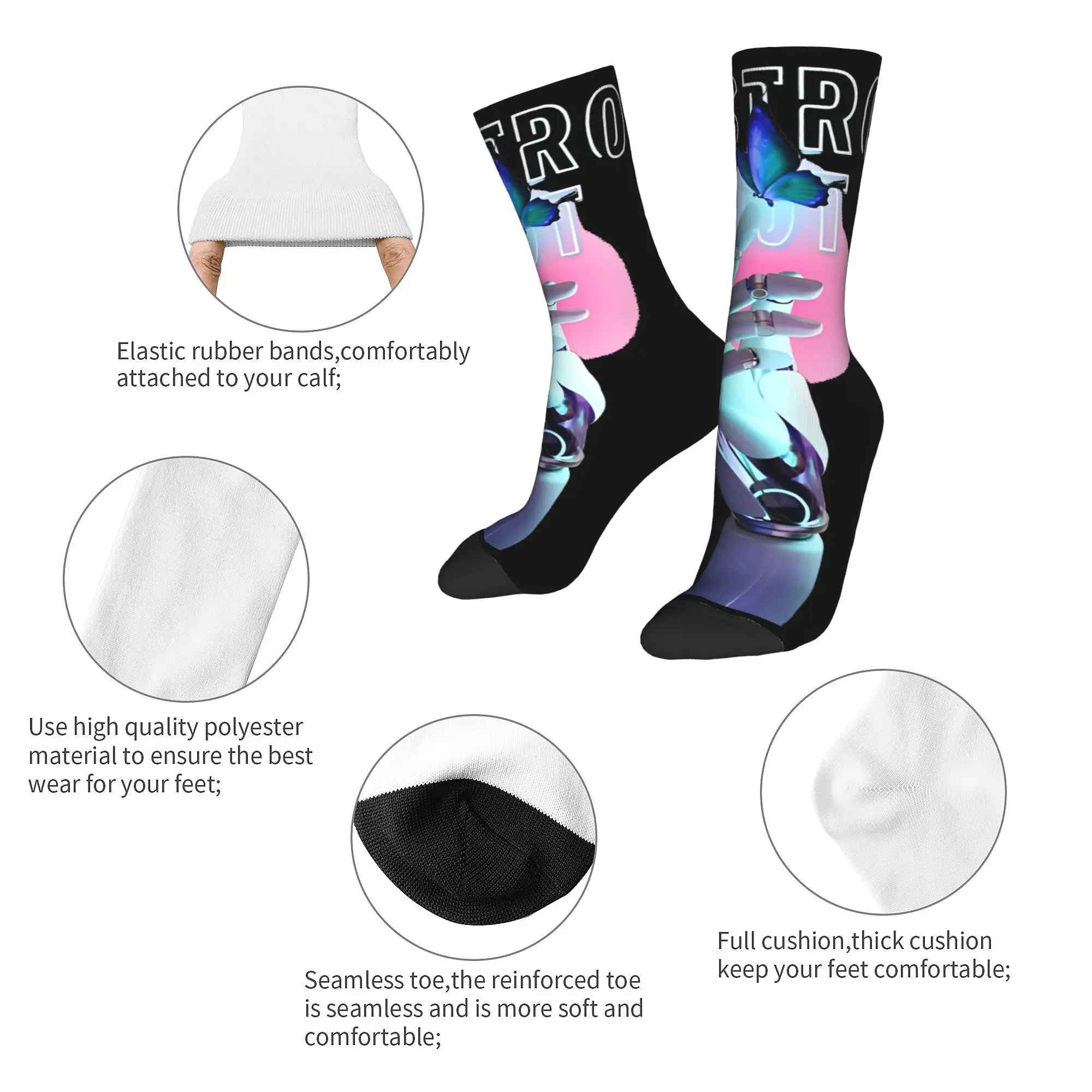 Hip Hop Unisex Socks ASTRO-BOT funny game  Merch Soft  Sport Dress Socks All Season