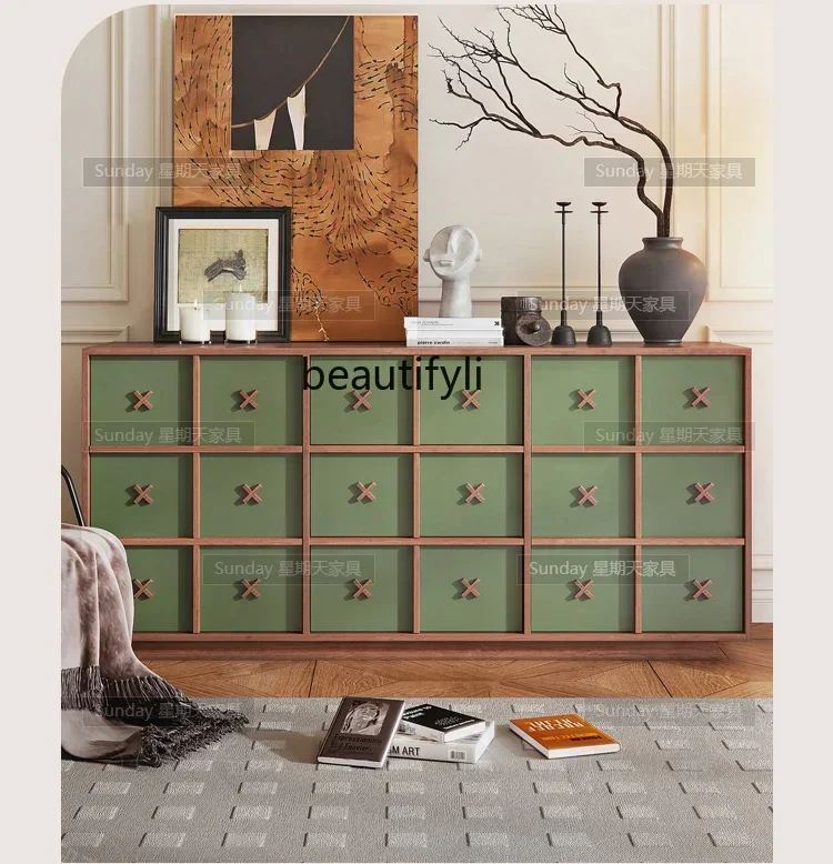 

New Arrivals Medieval style living room chest idyllic style large capacity entrance French retro dining side cabinet/ S03