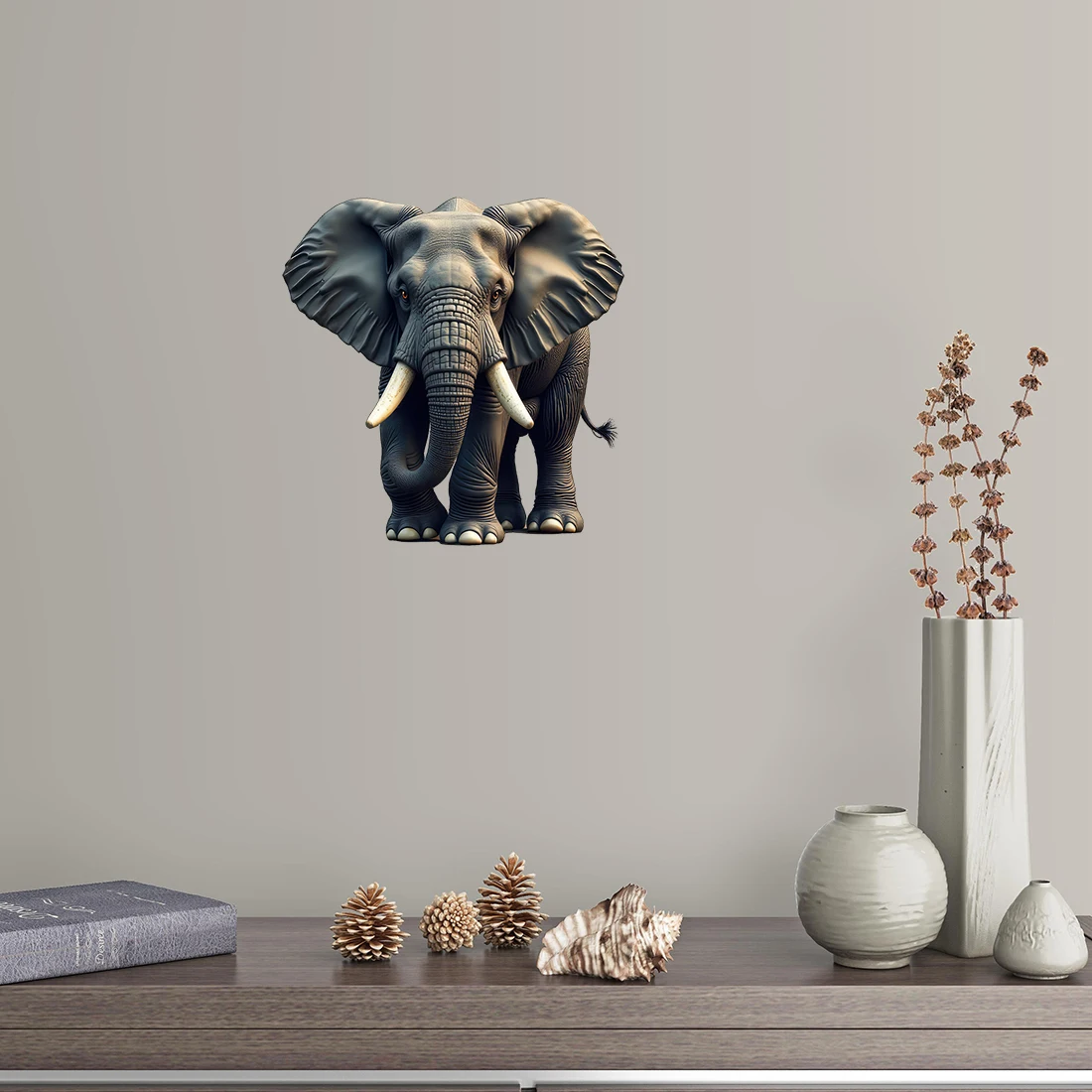 Three Ratels CG163 Grassland elephant animal wall stickers for home decoration computer decals luggage stickers