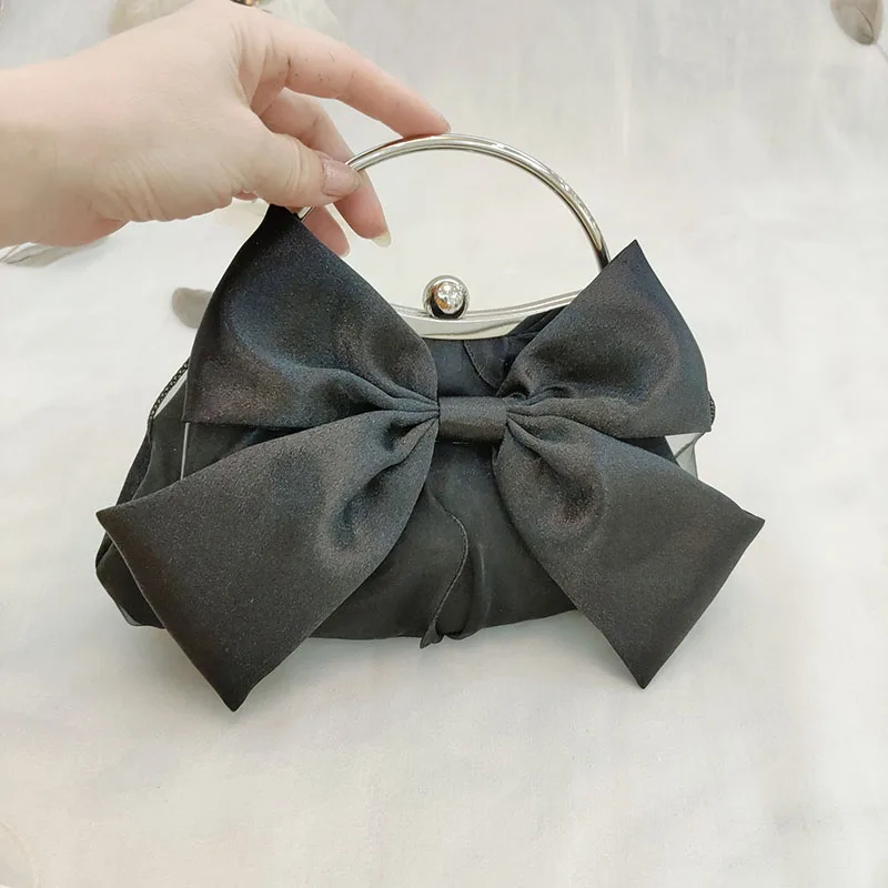 

Fashion Bowknot Prom Bow Bride White Purse Evening Day Clutch Bag Crossbody Shoulder Women Luxury Party Tote Wedding Day Bag