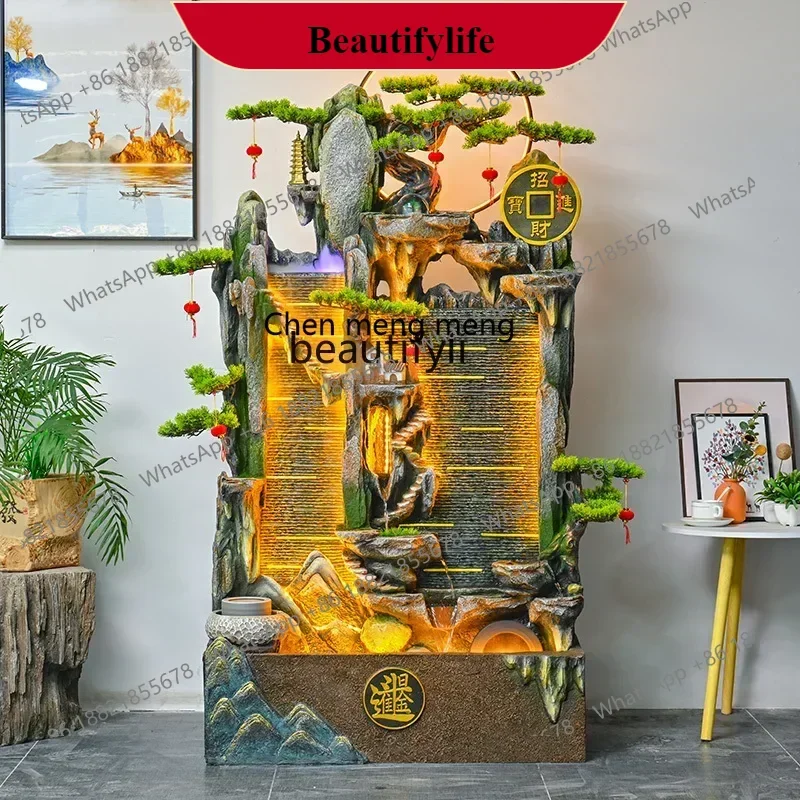 

G153 Water curtain wall fountain water landscape alpine flowing ornament circulating water courtyard new Chinese decoration