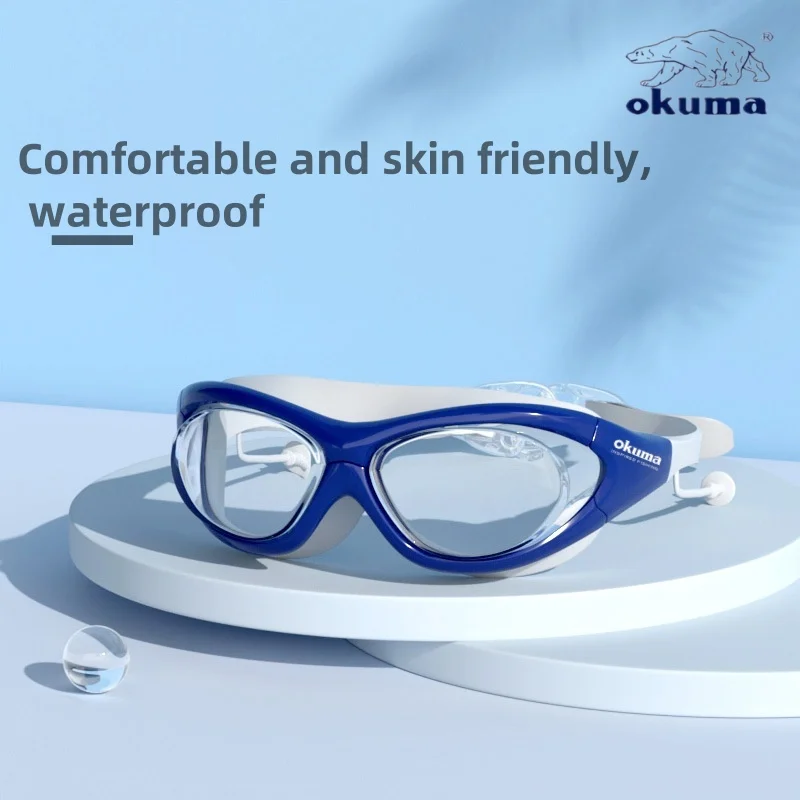 Okuma's new swimming goggles are unisex, waterproof and anti fog, with high-definition vision and comfortable wearing view 5