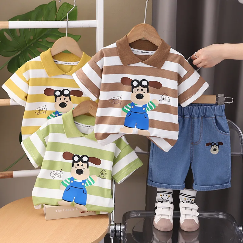 Boys Clothes Sets Summer 2024 Children Polo Shirts Shorts 2pcs Sports Suit For Baby T-shirts Tracksuits Kids Outfits Jogging 5Y