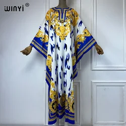 WINYI muslim's dresses for woman maxi dress fashion kaftan Floral Print Kaftan abaya dubai luxury summer Bohemian party dress