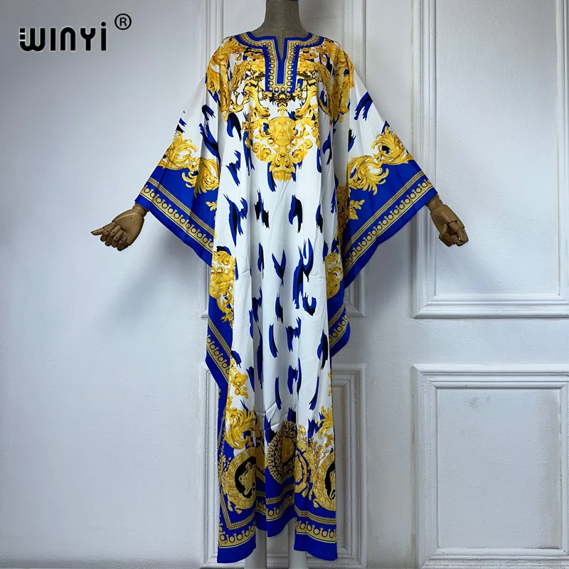 WINYI muslim's dresses for woman maxi dress fashion kaftan Floral Print Kaftan abaya dubai luxury summer Bohemian party dress