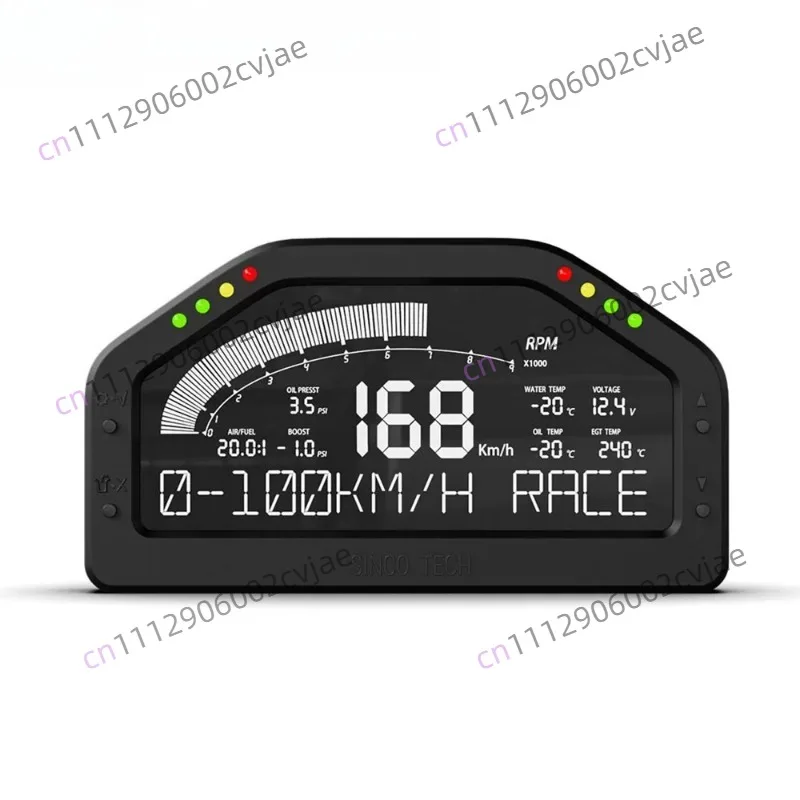 Universal Modified Dashboard Dashboard with Sensor Set Black and White Screen Colorful Backlight Chinese and English DO926
