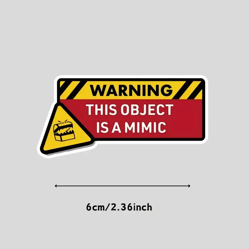 Dungeons & Dragons D&D Mimic Warning Vinyl Sticker Waterproof Decal 3.23x6.69 Inch for Laptop Water Bottle Motorcycle Car