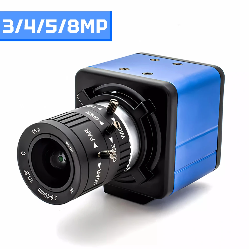 3.6-10mm POE IP Camera 3/4/5/8MP HD Security Camera Mini Metal Box With 10X Zoom Varifocal  Lens Support Onvif RTSP H.265 Webcam