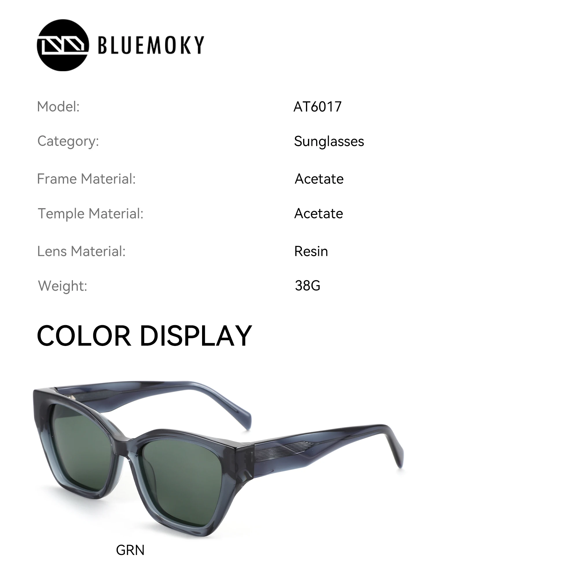BLUEMOKY S Size Acetate UV400 Polarized Sunglasses Prescription Custom Women Cat Eye Progressive Optical Sun Glasses