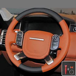 Genuine Leather for Land Rover 2013-2022 Range Rover 2017-2020 Discovery Hand Sewing Car Steering Wheel Cover Car Accessories