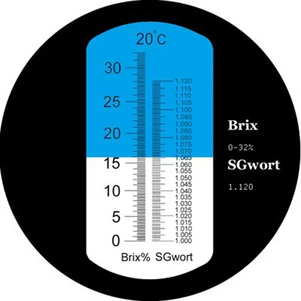 Refractometer beer Wort wine Brix refractometer ATC SG 1.000-1.120 and Brix 0-32%, refractometer sugar Wine Beer fruit