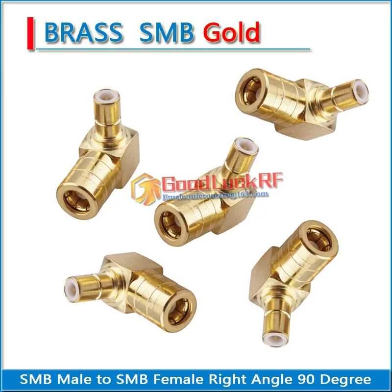 SMB Male to SMB Female Right Angle 90 Degree Plug Type L Gold Plated Copper 50Ohm Dual SMB RF Connector Adapters Socket