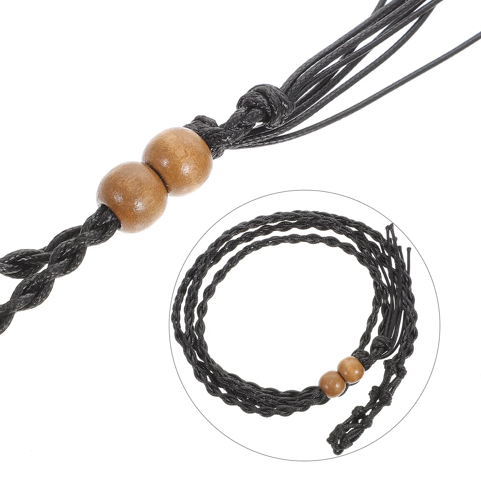 

3Pcs Crystal Pendant Cord Retro Style Adjustable Necklace Cord Rope Empty Stone Holder Cage for Crystal Necklace Holder