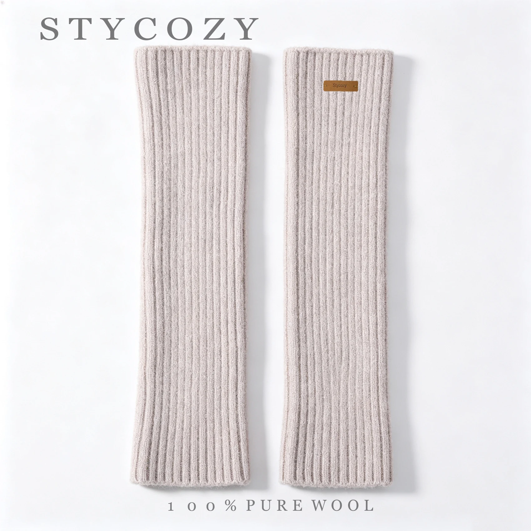 100%Wool Women Ribbed Knit Leg Warmers Unisex Casual Warm Woolen Slouchy Leg Cuffs Winter Men Long Socks Knee Calf Sleeves