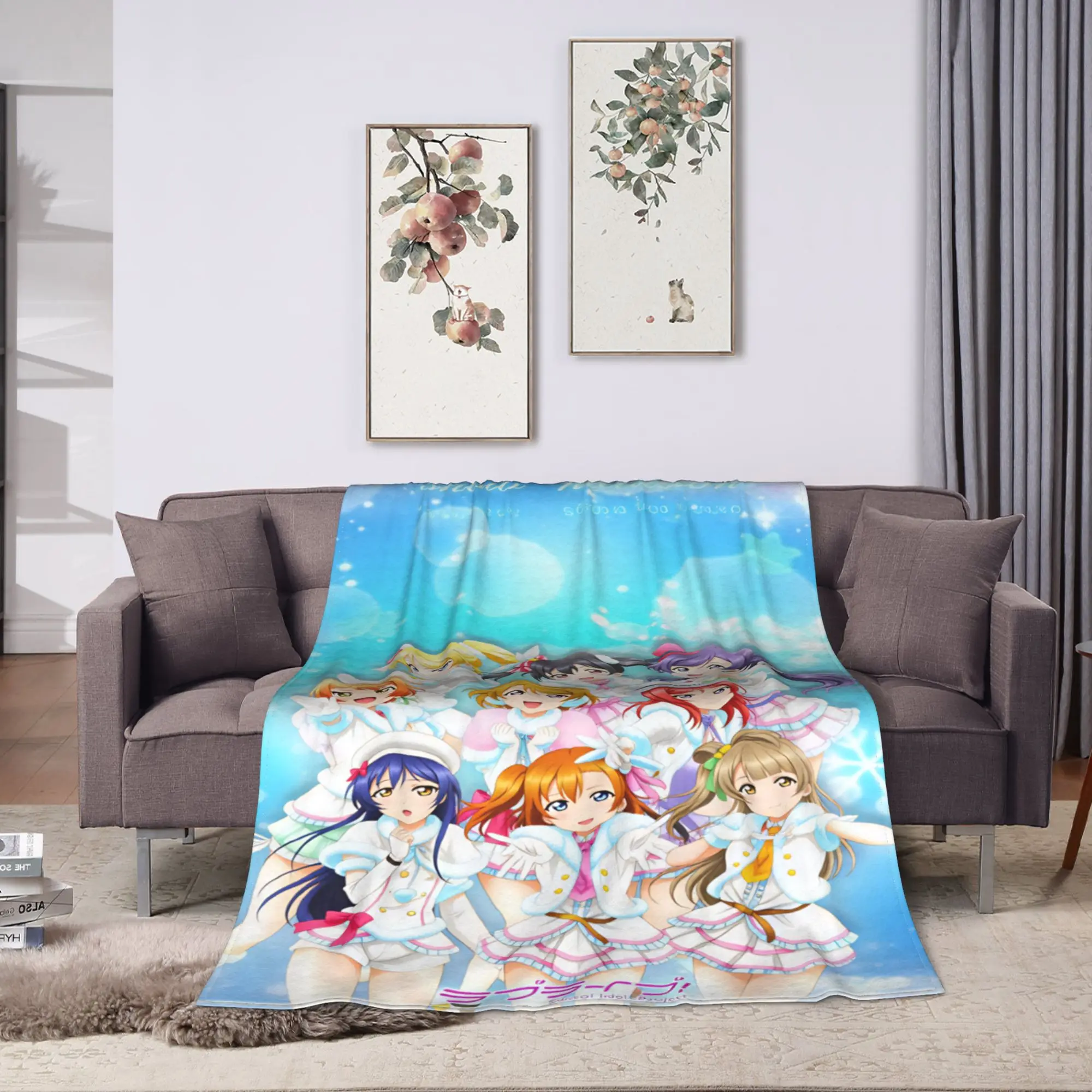 Love Live!  Blanket  Picnic Flannel Bedding Throws For Bedroom Super Soft Custom Quality Bedspread Gift Idea