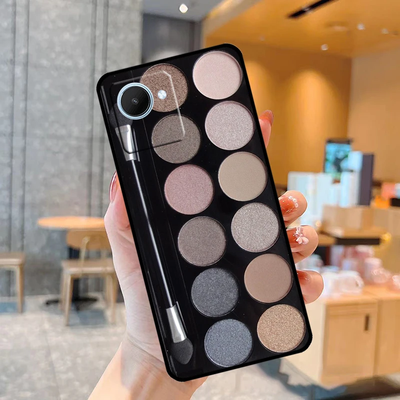 Makeup Eyeshadow Palette Case For Realme C55 C33 C31 C35 C30 C11 C15 C25s C21Y GT Neo 5 3T 2T 8 9 10 11 Pro Plus