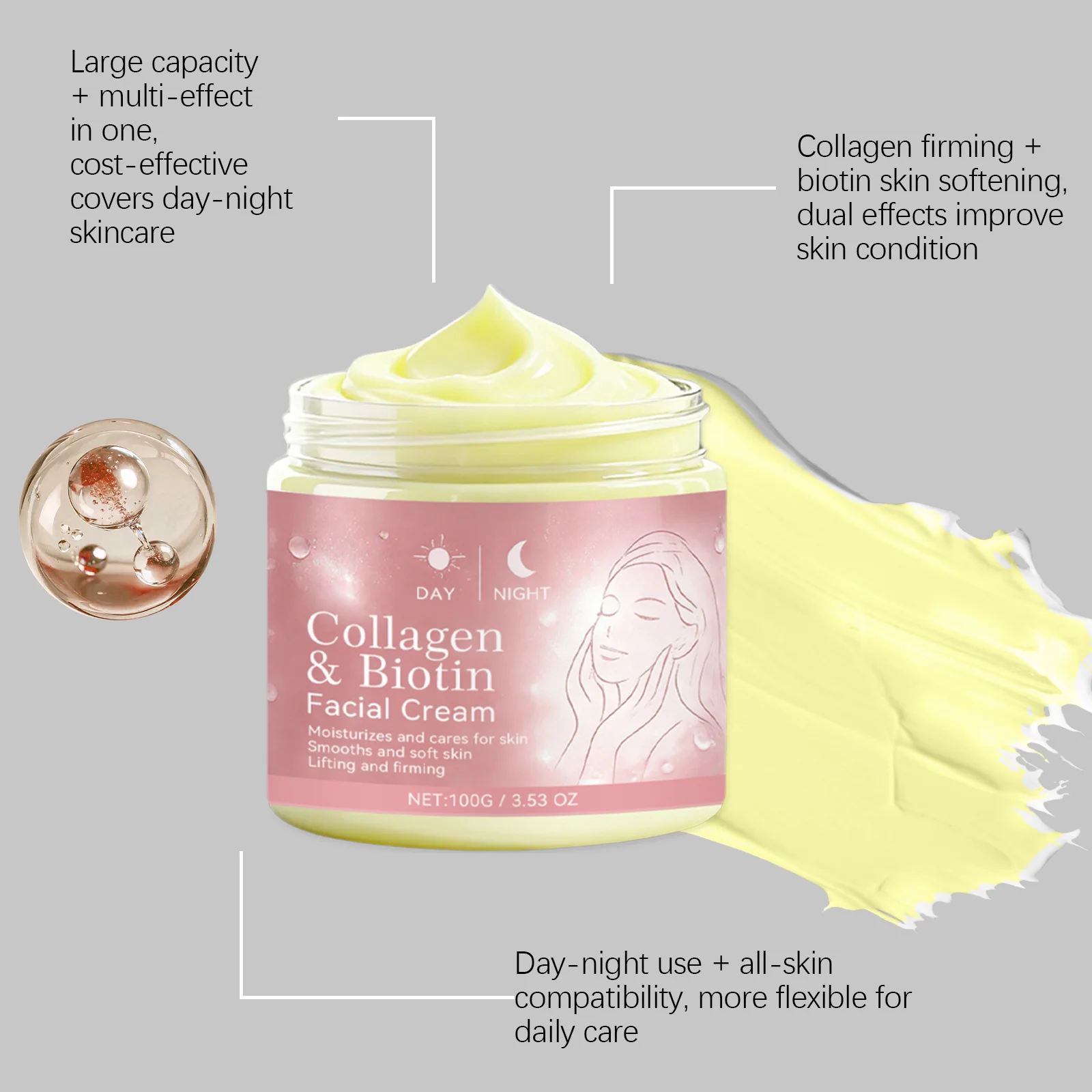 Hydrating Day Cream Nourishing Firming Reduce Wrinkles Glowing Repair Soothing Fade Fine Lines Brightening Smoothing Night Cream