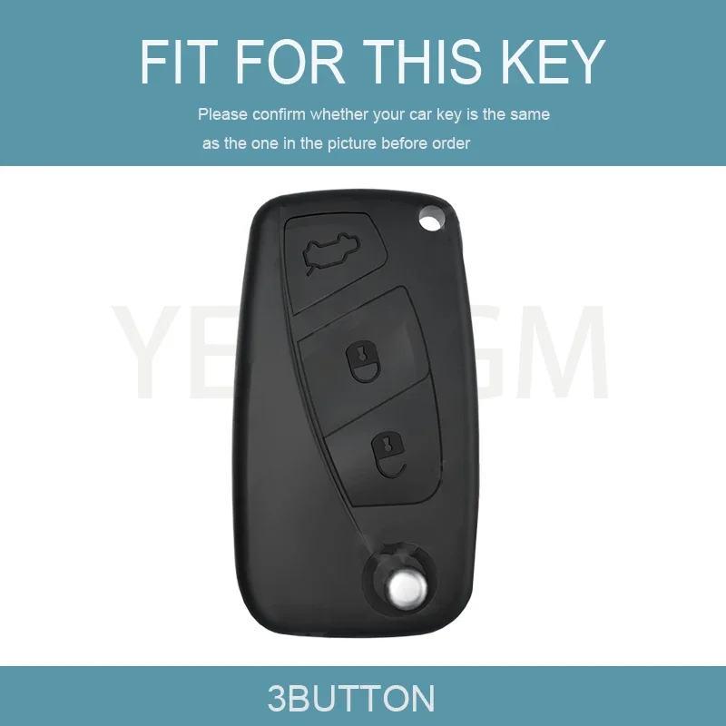 Car Flip Key Case Cover 3Buttons Shell Fob Bag For Fiat 500 Panda Stilo Punto Doblo Grande Bravo 500 Ducato Minibus Auto Key Fob