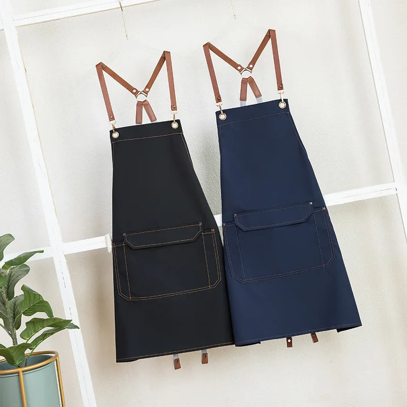 C801 Commercial Apron Work Clothes Women's Restaurant Kitchen Neck Apron Women's Waist Work Wear Manicure Apron