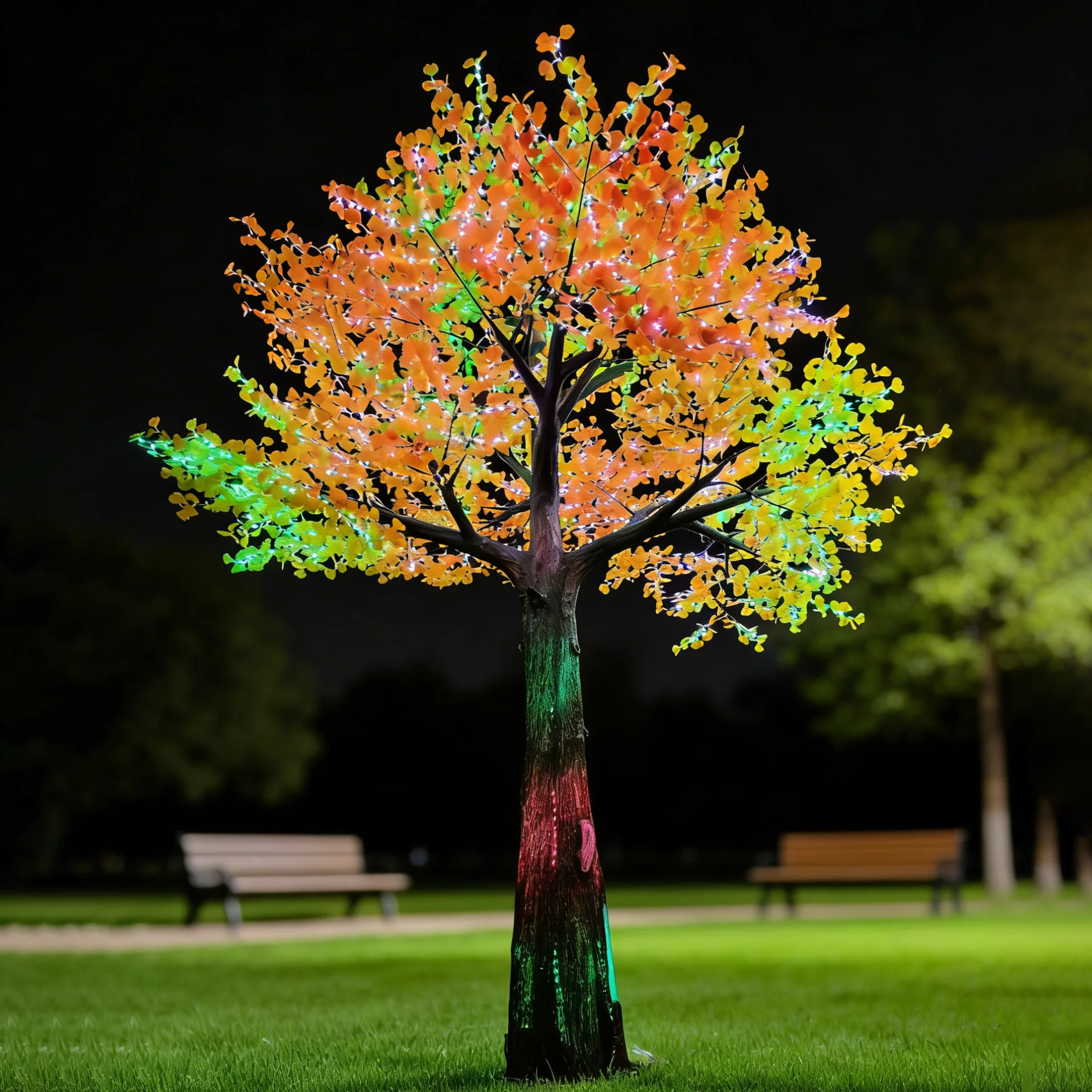 Christmas Halloween Thanksgiving Outdoor Weatherproof Garden Artificial LED Blossom Tree Lights with IP67 Rating