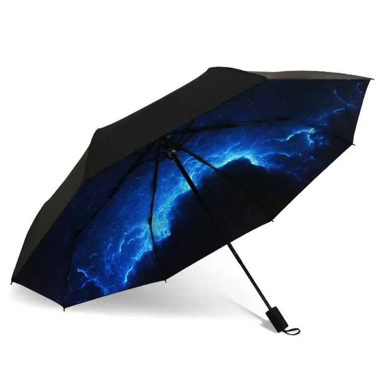 Umbrella men's automatic umbrella men handsome folding students dual-purpose sun umbrella Sun protection and UV protection.