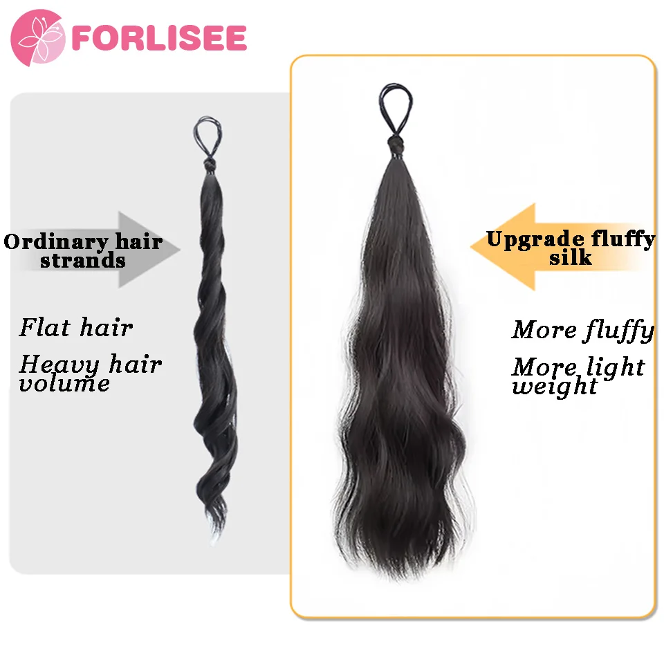 FORLISEE Synthetic Winding Ball Hair Ring Wig Bud Hair Bun Natural Fluffy Hair Volume Low Tie Fluffy Wig Hair Bag