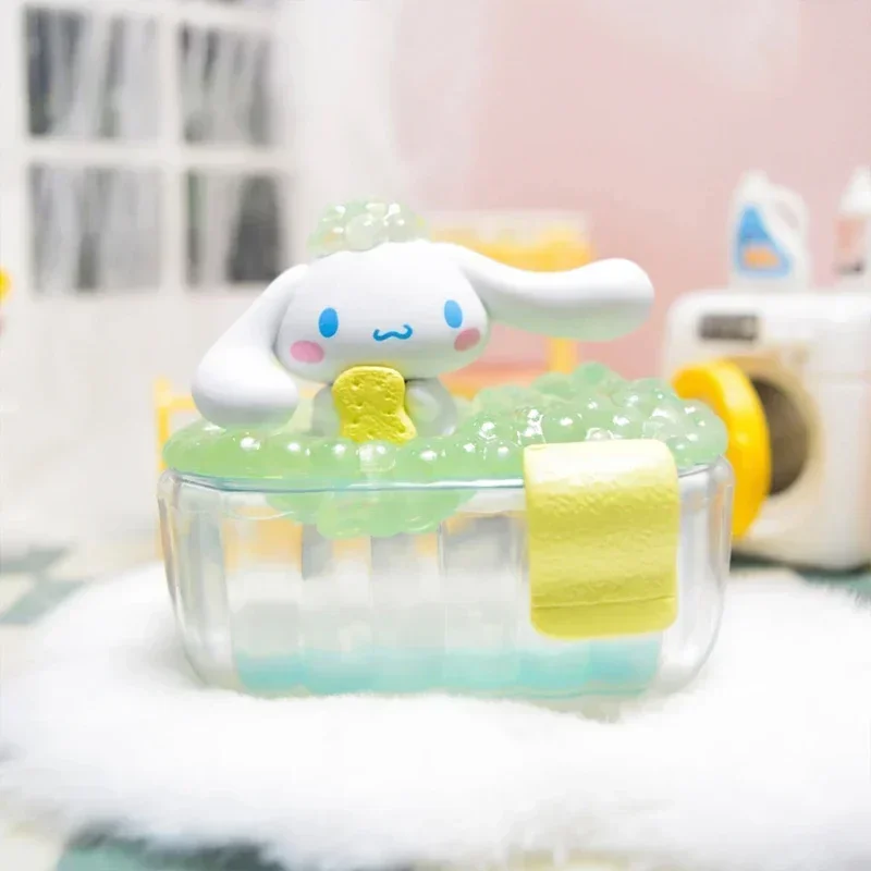 6PCS Sanrio Hellokitty KUROMI Cinnamoroll Bland Box Bubble Party Series Blind Box Kawaii Desktop Decorations Model Girl Gifts