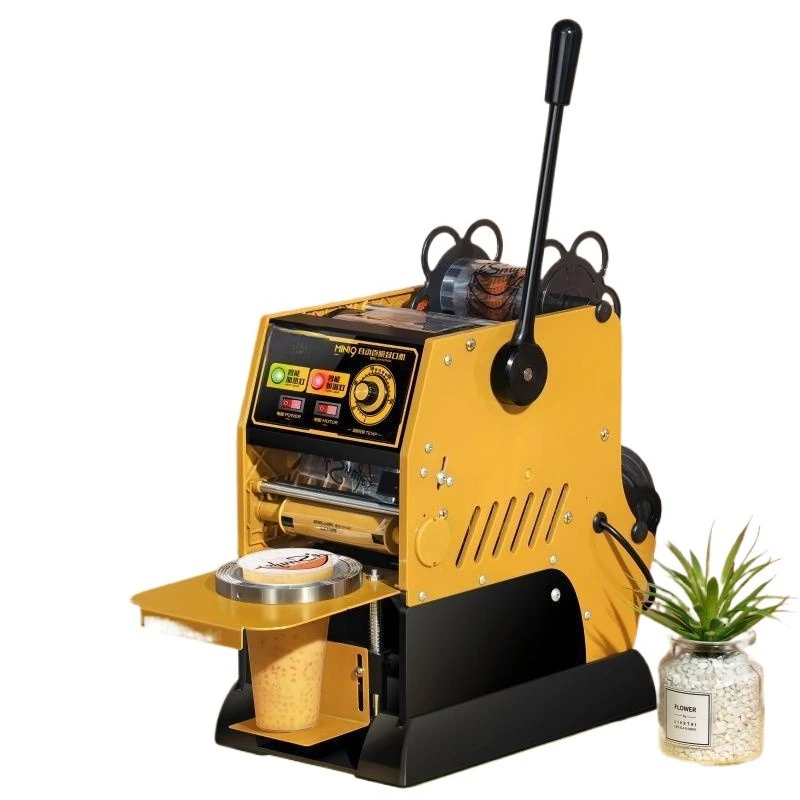 

Automatic film sealing machine, beverage soy milk high cup semi-automatic milk tea sealing machine