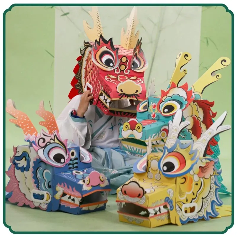 Dragon Boat Festival Handmade DIY, National Tide Dragon Dance Paper, Chinese Traditional New Year Decor, Making Material Pack