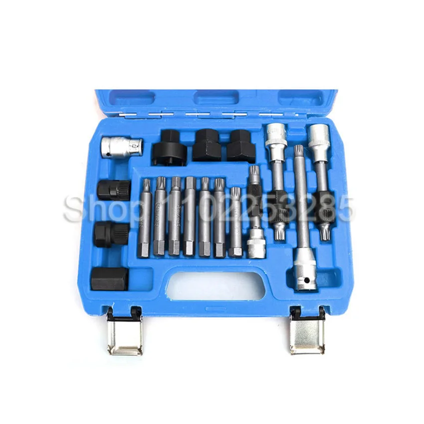 

18pcs Alternator Repair Tool of Alternator Freewheel Pulley Puller Removal Socket Tool Kit