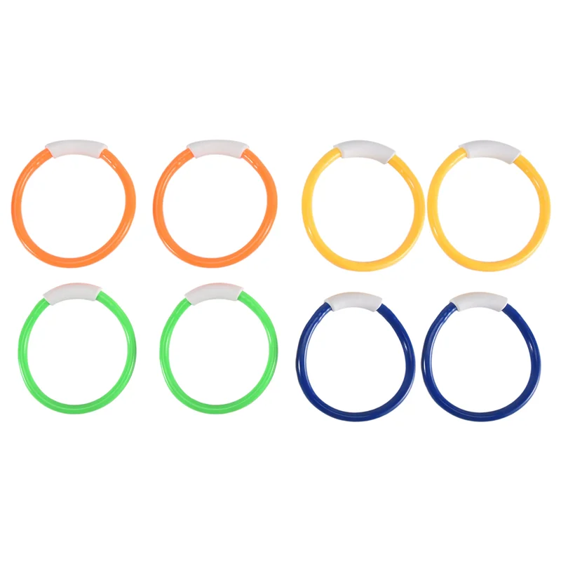 YSUN-8PCS Anillos de Buceo para Piscina, Anillos de Piscina Coloridos para Niños, Entrenamiento Subacuático, Anillo de Buceo para Piscina para Niños Fácil de
