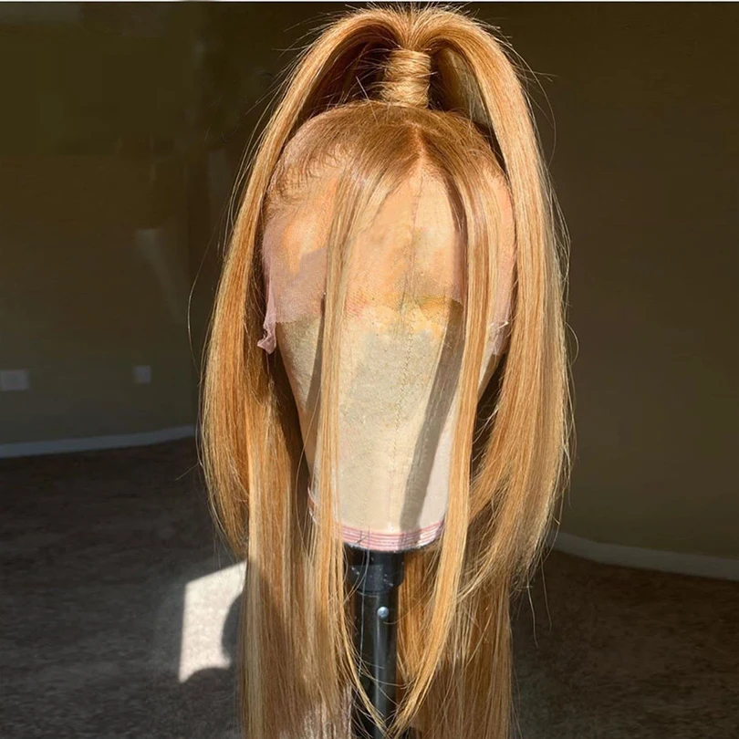 

Мягкий предварительно сорванный пепельно-русый 30 дюймов, плотность 180, прямой парик 13x4, синтетический с детскими волосами, бесклеевые парики для повседневного ношения