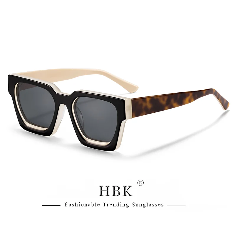 HBK Marke Mode TAC Acetat Quadrat Sonnenbrille Männer Polarisierte Hohe Qualität Fahren Sonnenbrille Frauen Designer Oculos Uv400 Fall – Detail 9