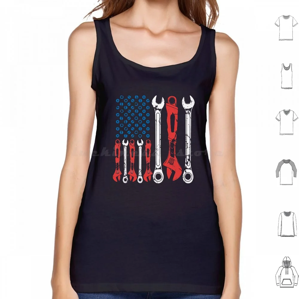 Usa American Flag Mechanic Tank Tops Vest Sleeveless Mechanic Hourly Rate Mechanic Saying Mechanic Quote Mechanic Joke