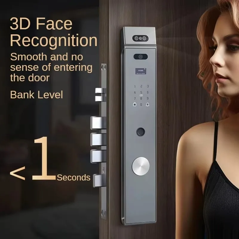 Smart Locks for Front Door Electronic Keypad Smart Lock Black Tuya Wifi Remote Smart Door Lock with Camera and Fingerprint