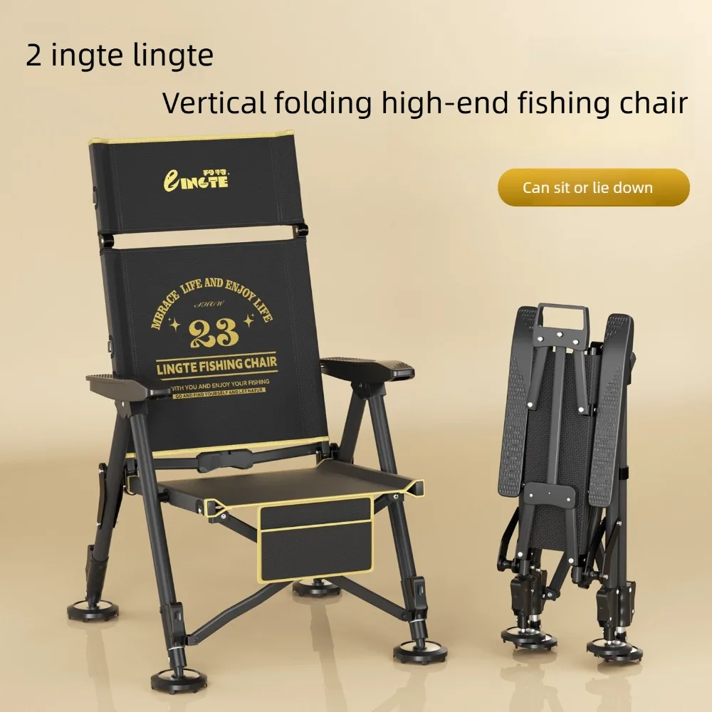 Adjustable Fishing Chair Folding Recliner with 4 Telescopic Legs Armrests Backrest for Bank Lake Outdoor Angling Use 낚시 의자