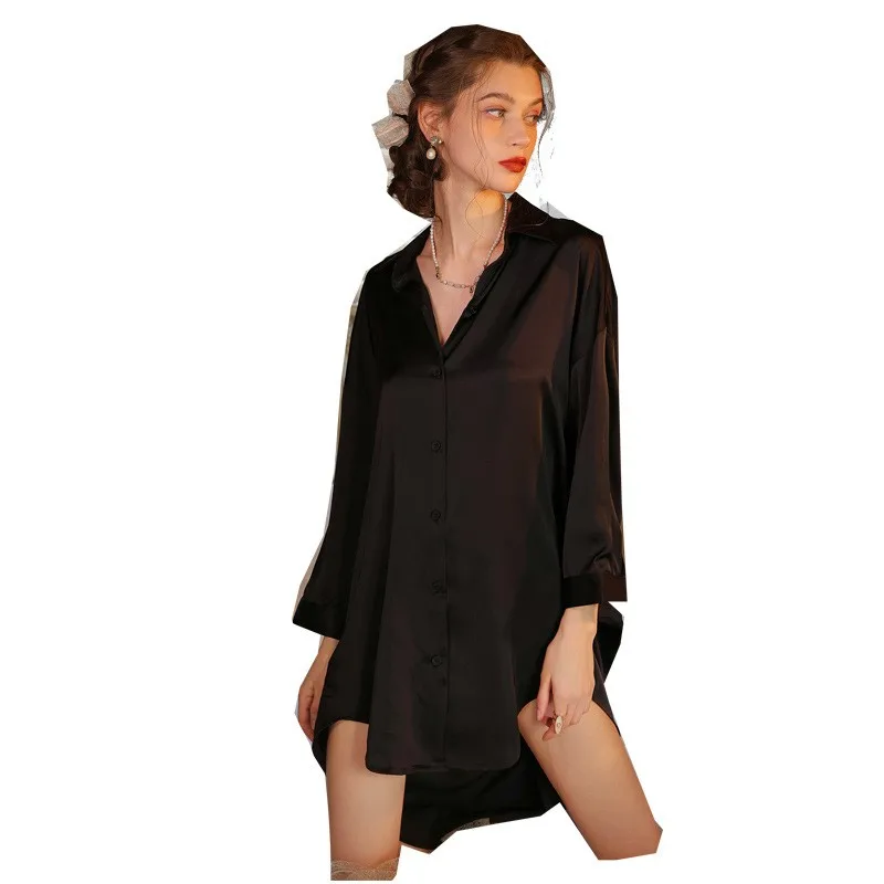 Open Front Short Skirt Dress Mini Length Pure Desire Style with Autumn Cardigan Pajamas Summer Sexy Lingerie for Women and Men