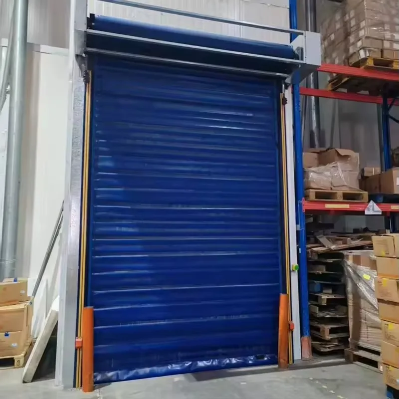 Custom Red Pharmaceutical Factory High Speed Roll Cold Storage Door Automatic Insulation PVC Rapid Door High Speed Freezer Doors