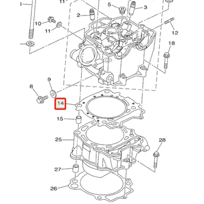 LOPOR Motorcycle Engine Cylinder Head Gasket For YAMAHA YZ450 F 2010-2018 WR450 F 2016-2018 33D-11181-00-00 YZ WR 450