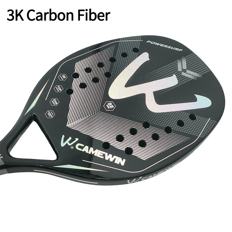 Camewin 3K Beach Tennis Racket Full Carbon Fiber Rough Surface Outdoor Sports Racket For Men Women Adult Tennis Racket The New view 4