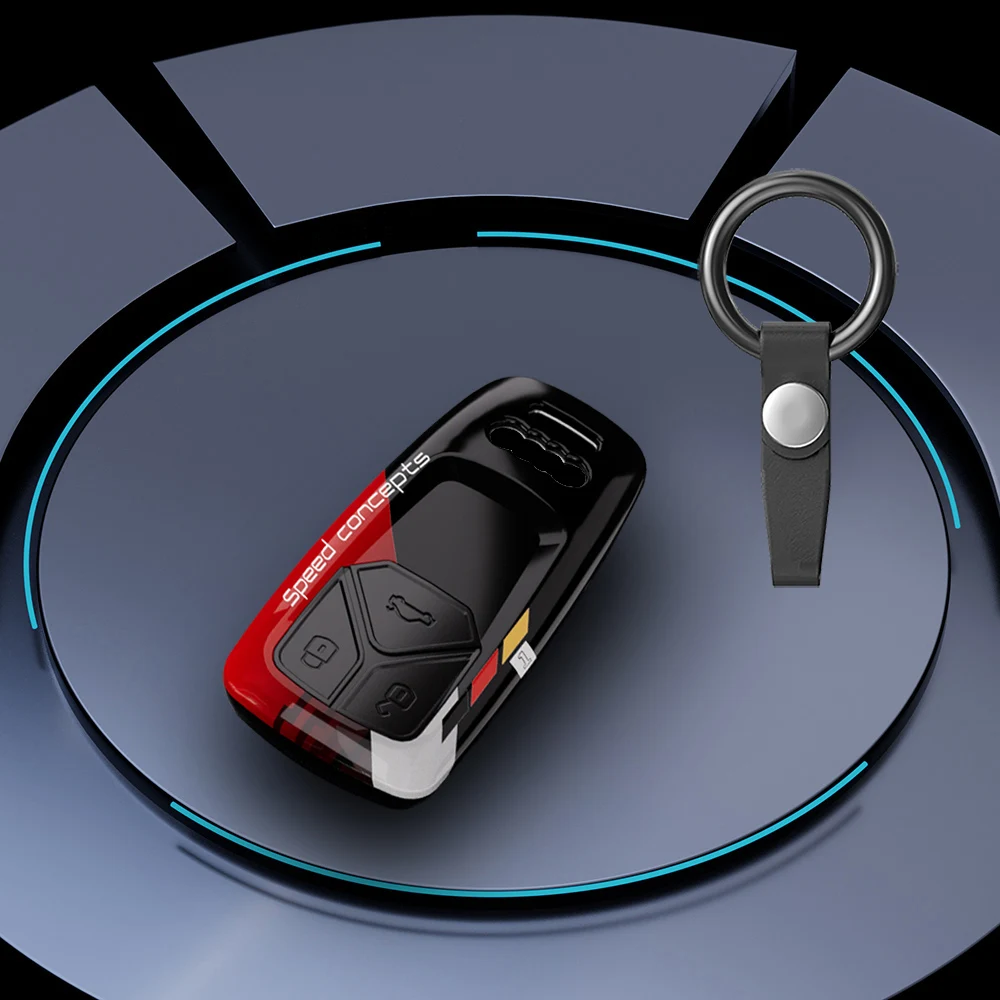 Abs kohle faser autos chl üssel etui abdeckung für audi a4 b9 a5 a6 8s 8w q5 q7 4m s4 s5 s7 tt tts tfsi rs protector shell fob zubehör – Detail 7