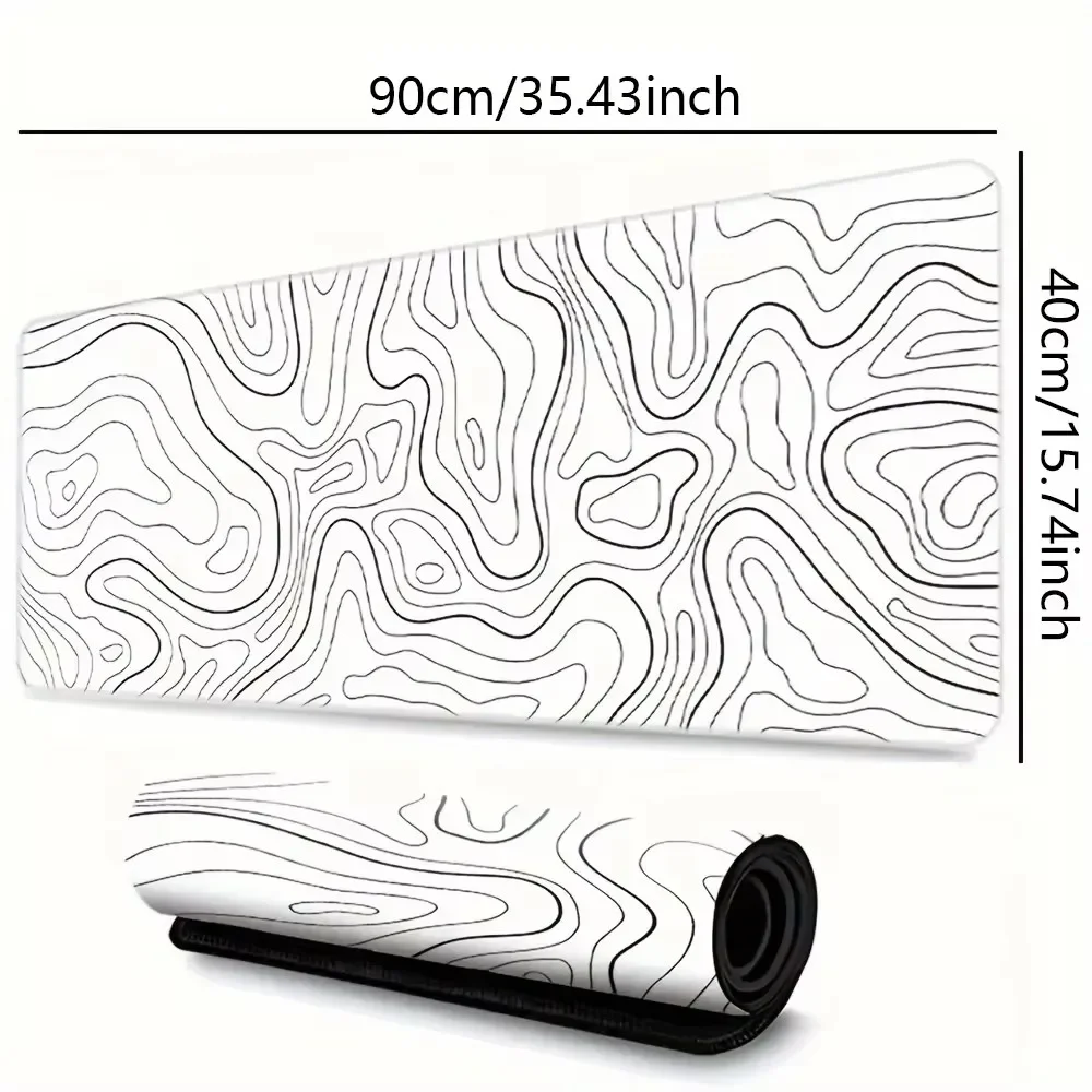 CIFBUY Extra großes Gaming-Mauspad mit genähtem Rand, PC-Tastatur-Schreibtischunterlage, rutschfeste Gummibasis, ideal für Zuhause, Büro und Laptop. – Detail 6