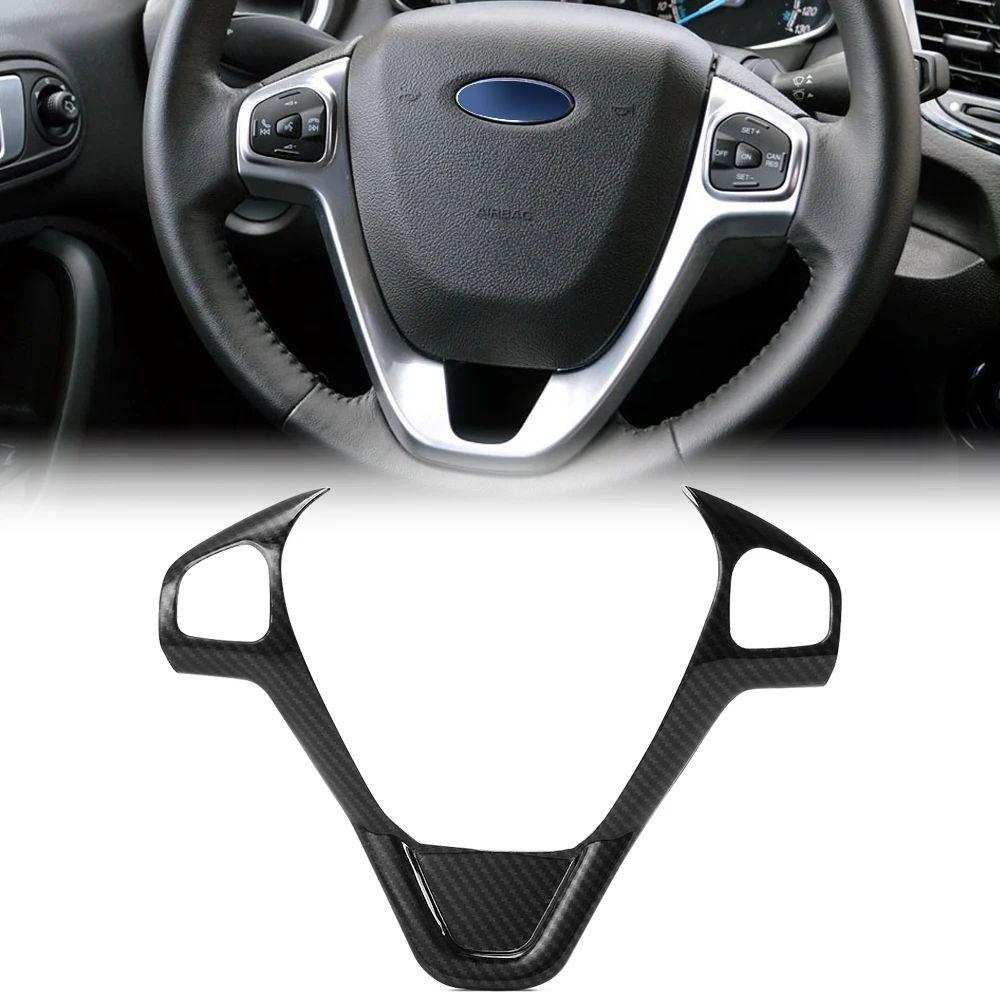 Car Accessories Steering Wheel Protective Sequin Cover Trim Sticker For Ford New Fiesta MK7 Ecosport Figo B-MAX KA+