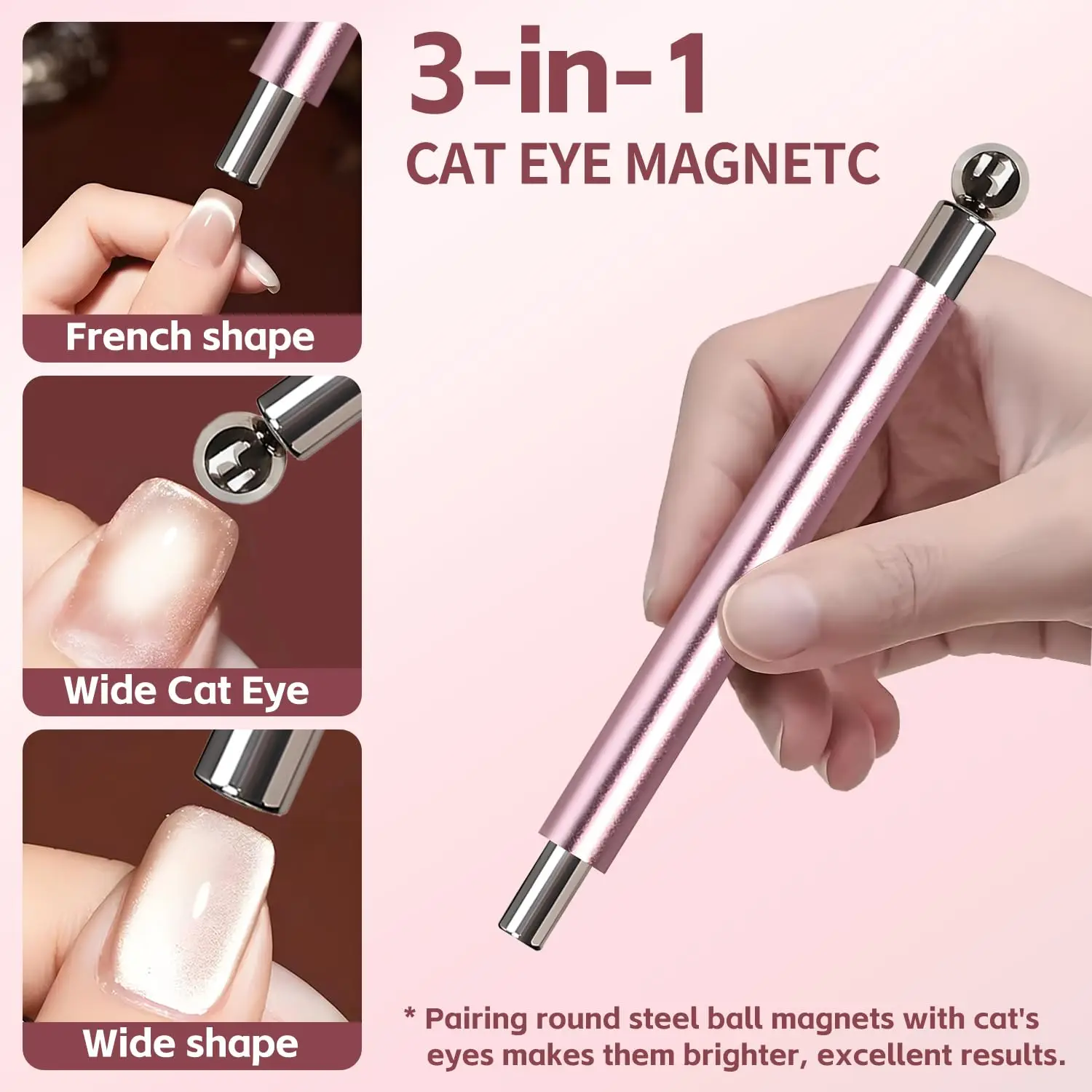 4Pcs Cat Eye Magnetic Stick Set Double-Headed Thickened Cat-Eye Magnetic Stick Cylindrical French Magnet Pen Cat Eye Magnet Tool