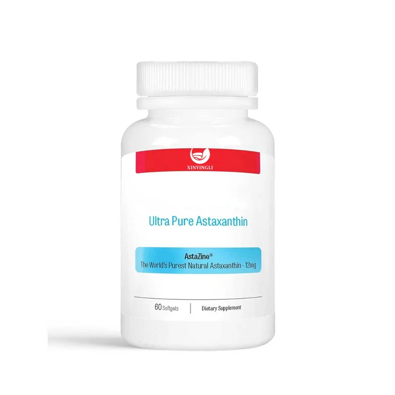 

Ultra pure astaxanthin -12mg astaxanthin and 6mg vitamin E. Non GMO, gluten free, 60 softgel capsules