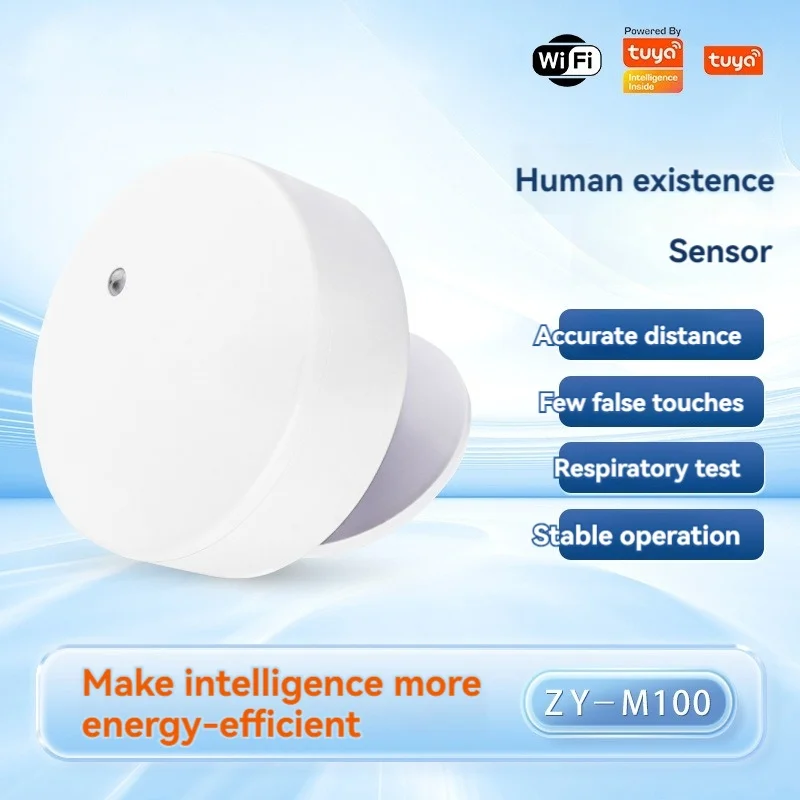 Intelligent ZY-M100 Graffiti Zigbee 24G Human Respiratory Presence Sensor Millimeter Wave Light