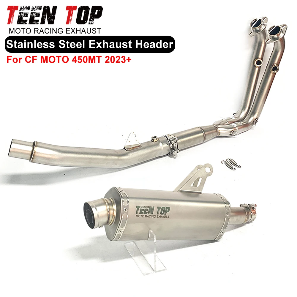 For CF MOTO 450 MT Exhaust Systems Muffler Stainless Steel For CFMOTO 450MT 2023+ Motor Bike Escape Pipe Silencieux