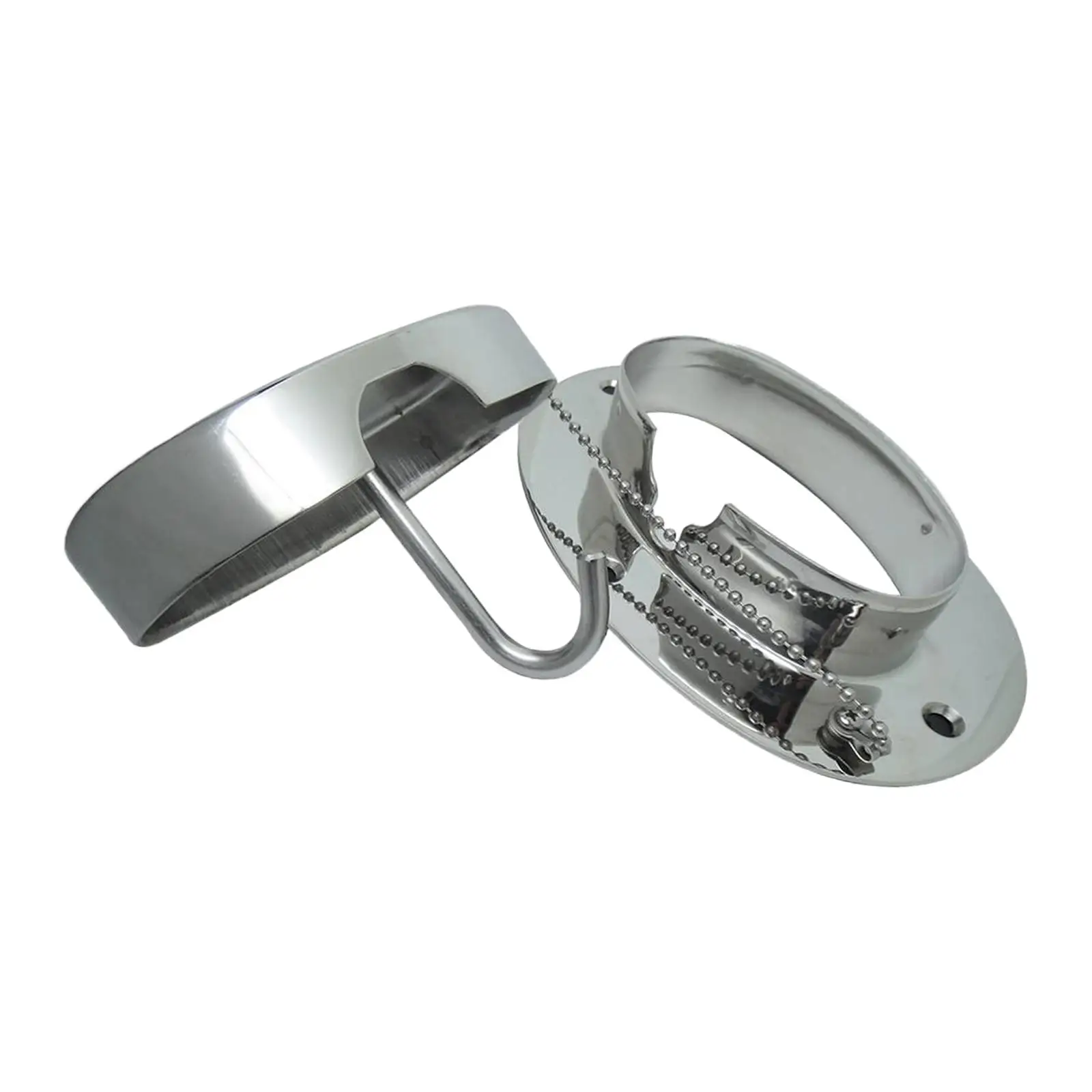 Stainless Steel Chain Deck Pipe Gloss Finish Highly Polished 6.32x4.47in Base 4.3x2.31in Hole Easy Install for Accessories